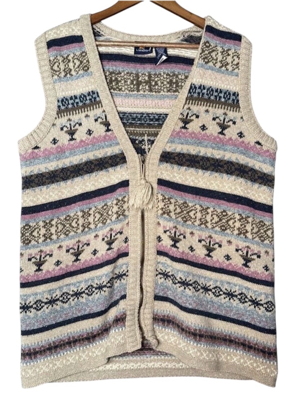 Vtg Liz Sport Oversized Zip Up Cardigan Sweater Vest Size Medium 90s Wool Blend